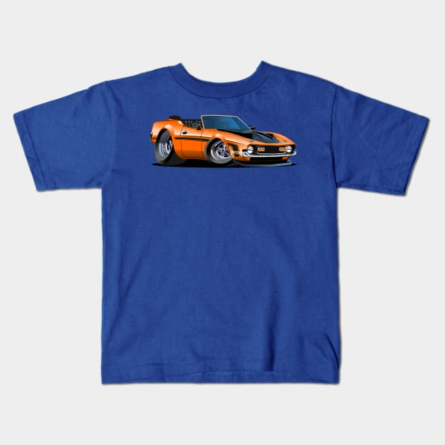 cartoon retro car Kids T-Shirt by Mechanik